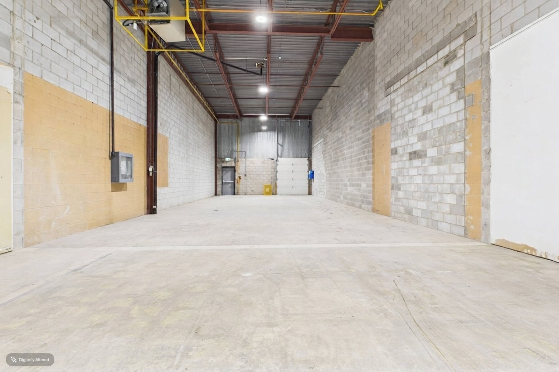 Open warehouse bay facing the loading door