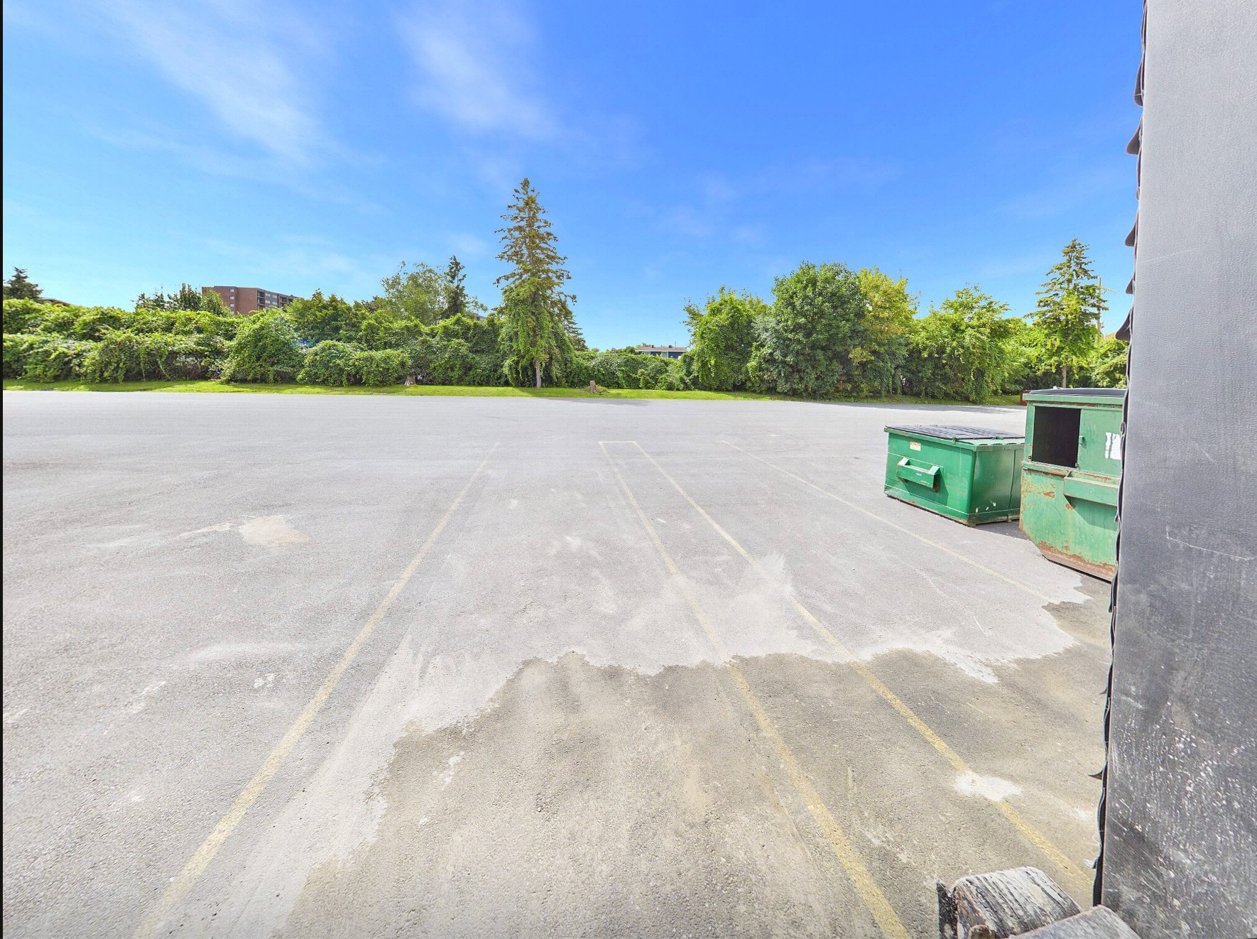 Rear parking and loading area at the Lancaster Road industrial complex
